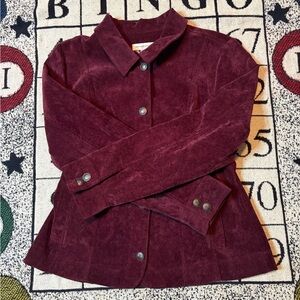 Corduroy button-Up Jacket Burgundy Women’s Medium
